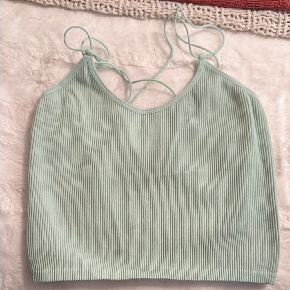 Mint Green Ribbed Women's Top